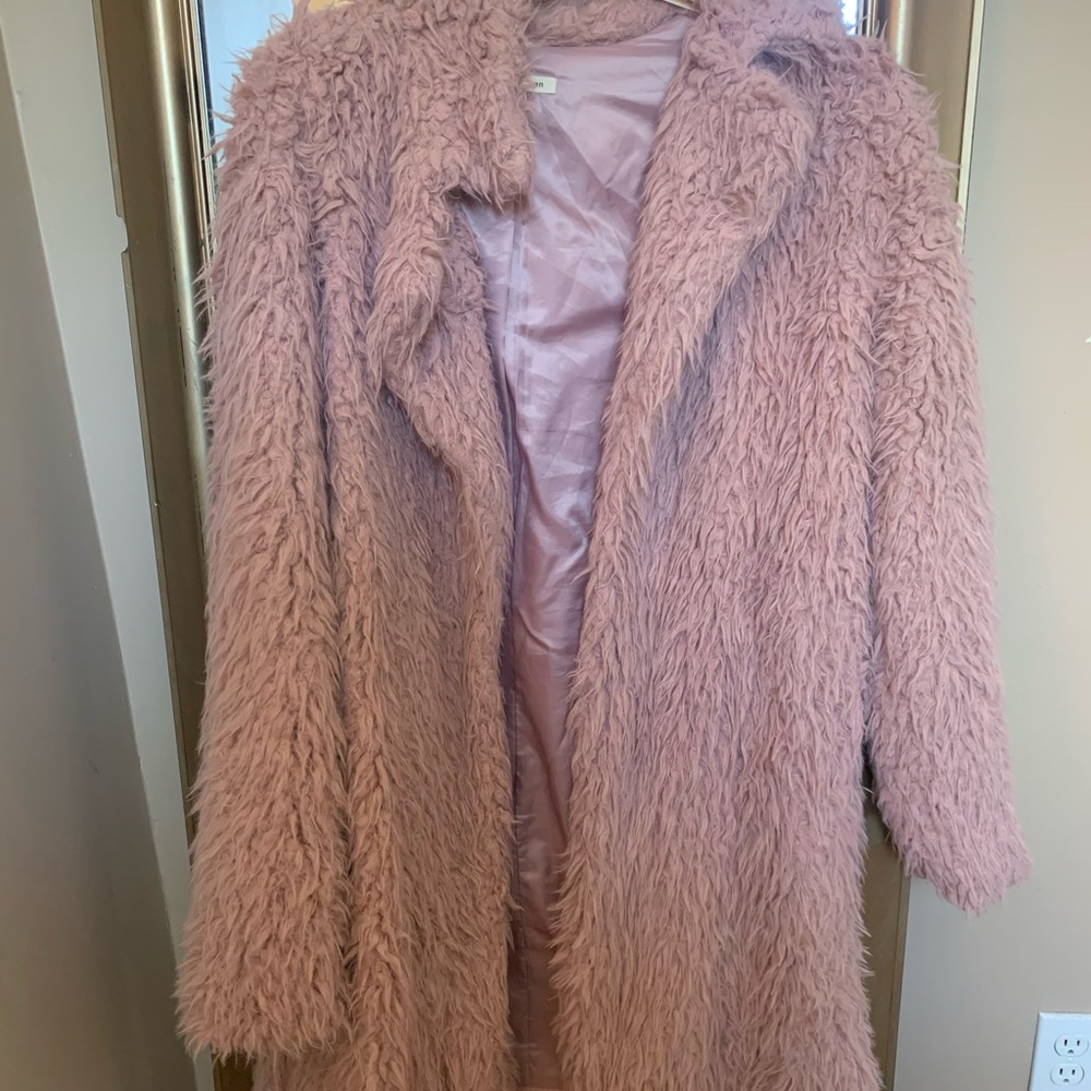 Furry pink jacket